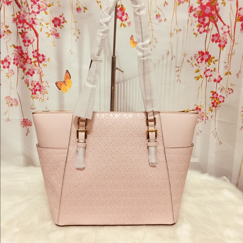Michael Kors Charlotte Debossed Tote Bag - Picture 4 of 9